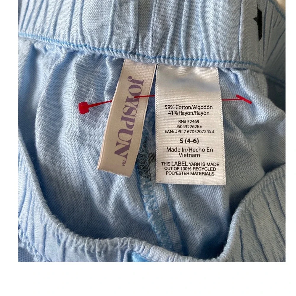 JOYSPUN Women's Light Blue Star Print‎ Pajama Sleep Shorts Size S